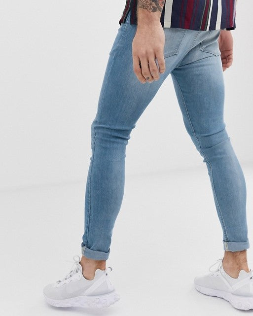 Spray on Jeans in Power Stretch Denim in Light Wash