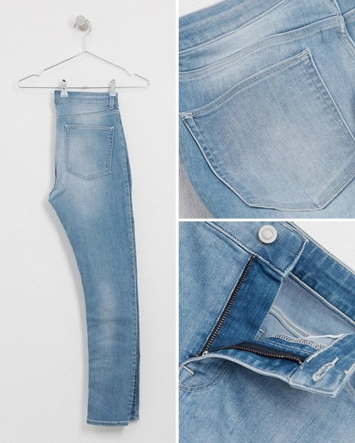 Spray on Jeans in Power Stretch Denim in Light Wash