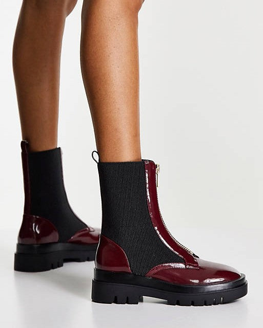 Army Burgundy Box Zip Boot