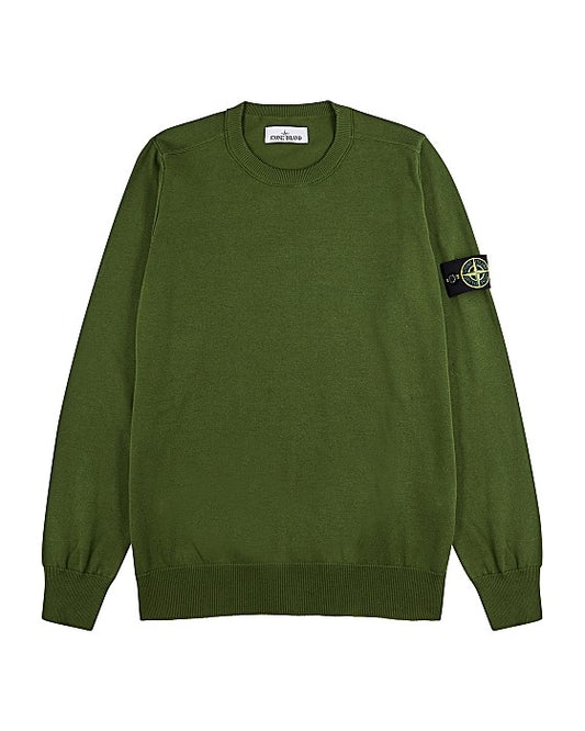 Army Green Logo Cotton Jumper