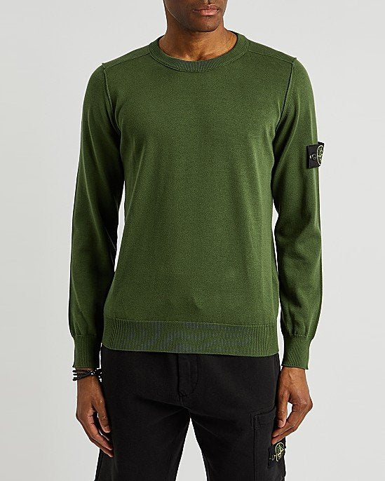 Army Green Logo Cotton Jumper