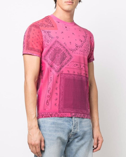 Bandana Print T-Shirt Pink