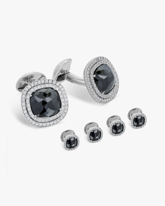 Black And White Diamond Cufflinks