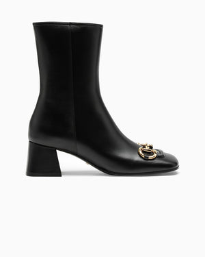 Black Ankle Boot With Horsebit