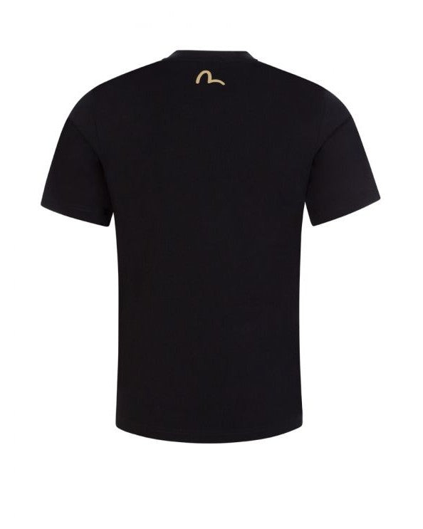 Black Brocade Kamon Appliqué T-shirt