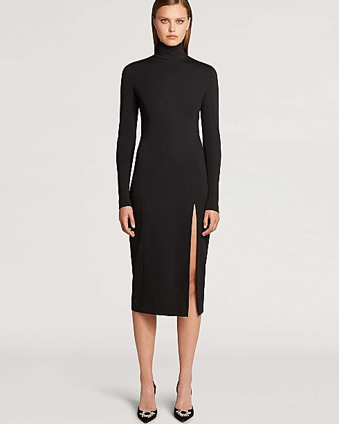 Black Stretch-Jersey Midi Dress