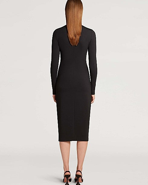 Black Stretch-Jersey Midi Dress