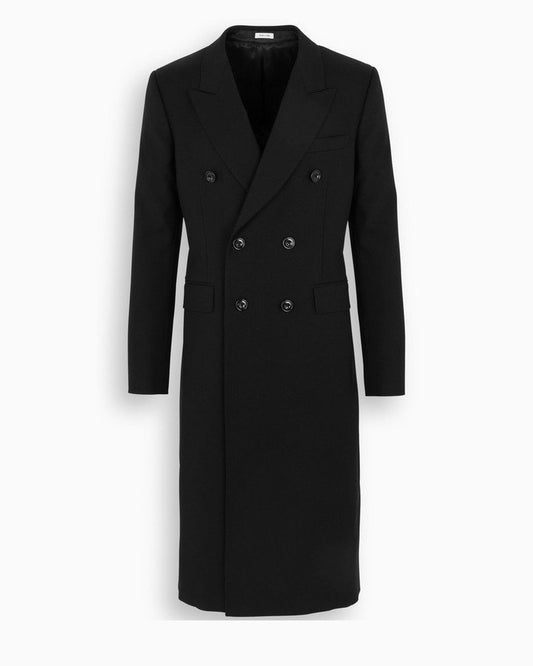 Black Wool Double-Breasted Coat