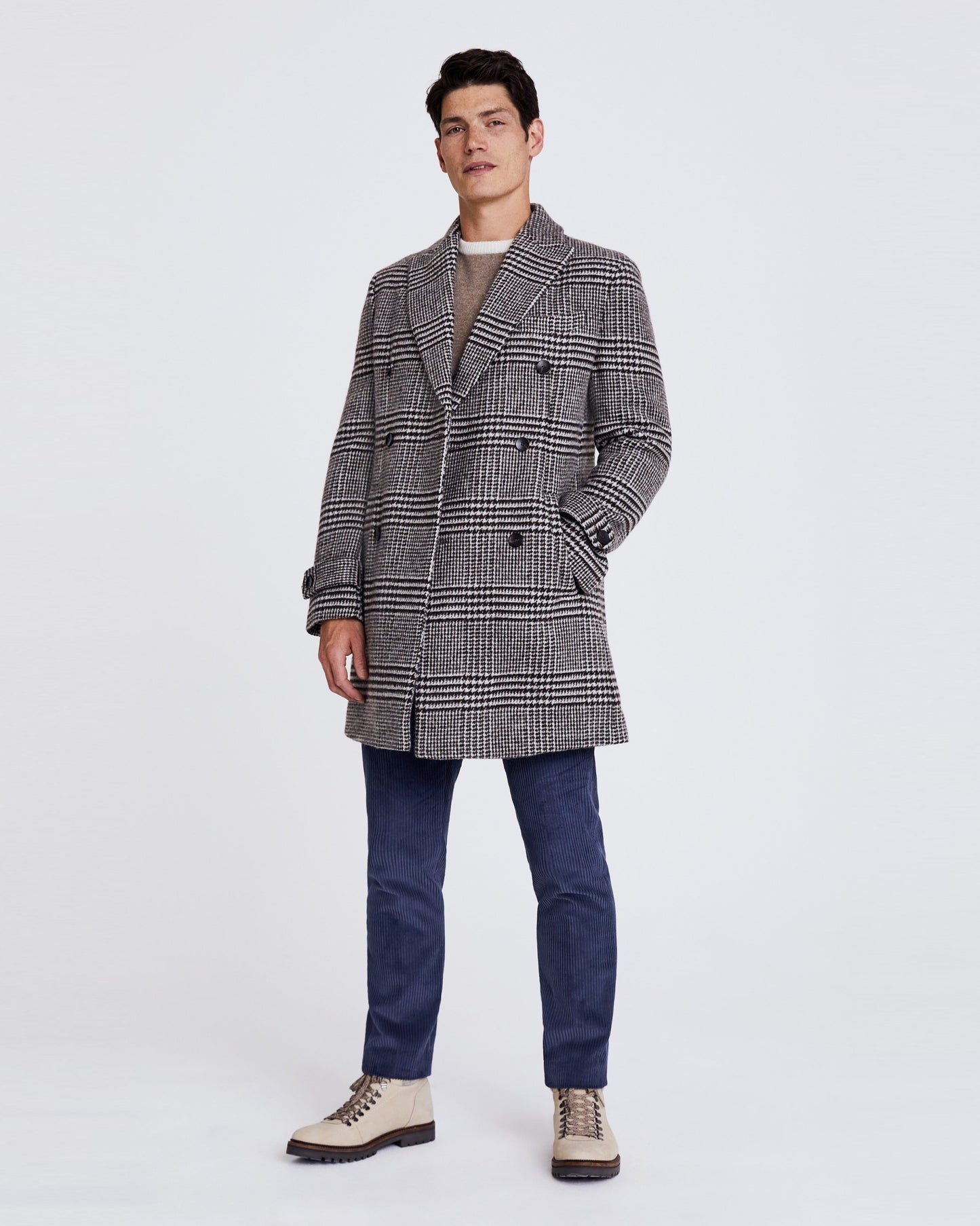 Brown Check Overcoat