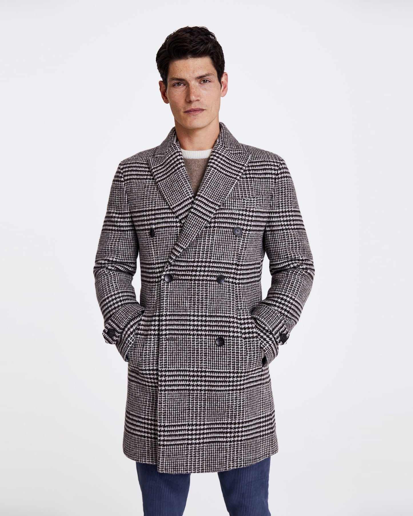 Brown Check Overcoat