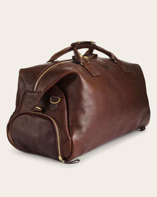 Brown Full Grain Leather Weekender