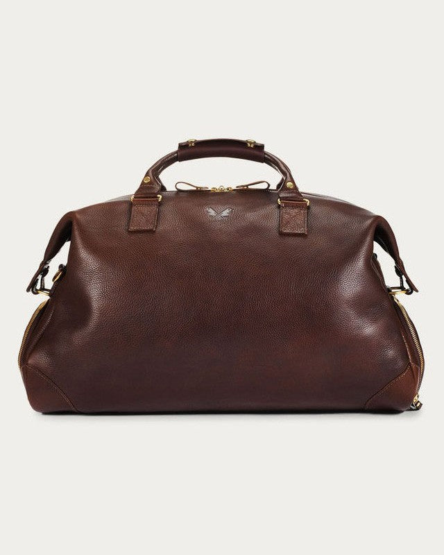 Brown Full Grain Leather Weekender