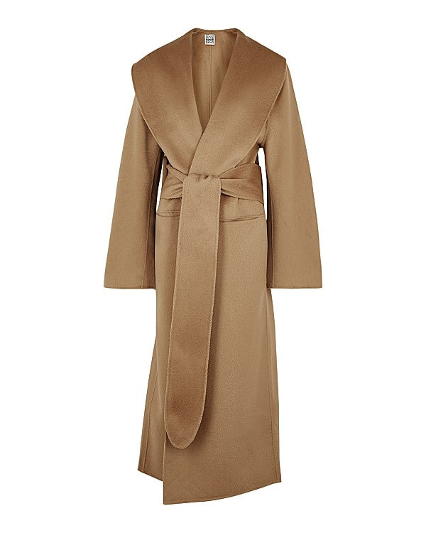 Camel Belted Wool Coat