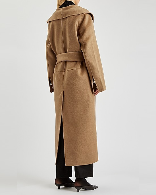 Camel Belted Wool Coat