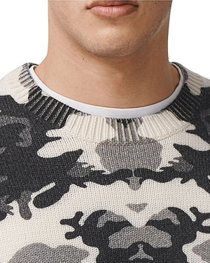 Camouflage Print Wool Sweater