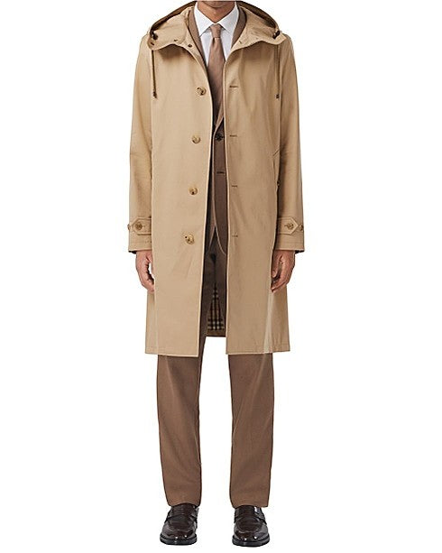 Cotton Gabardine Hooded Car Coat