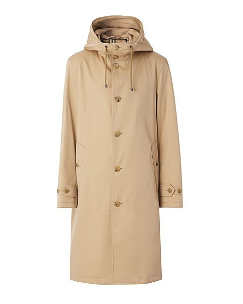 Cotton Gabardine Hooded Car Coat