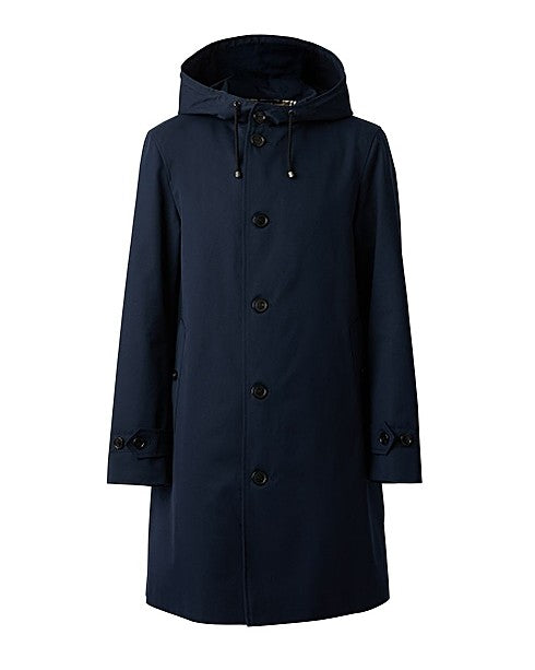 Cotton Gabardine Hooded Coat