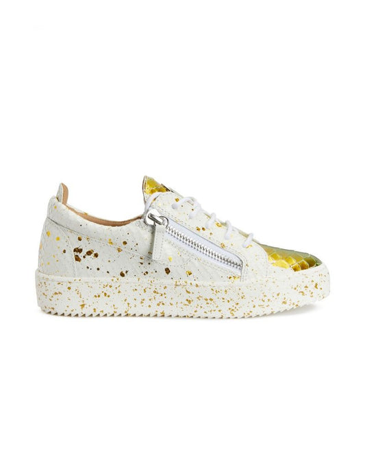 Frankie Metallic White and Yellow Python-print