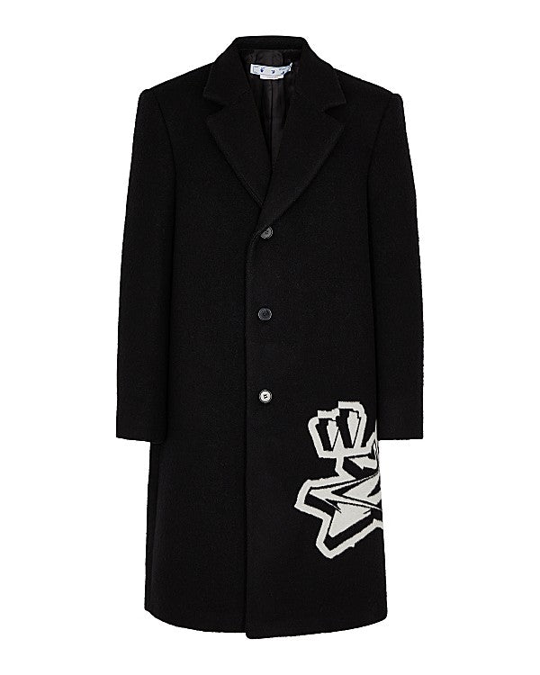 Graffiti-Print Wool-Blend Coat