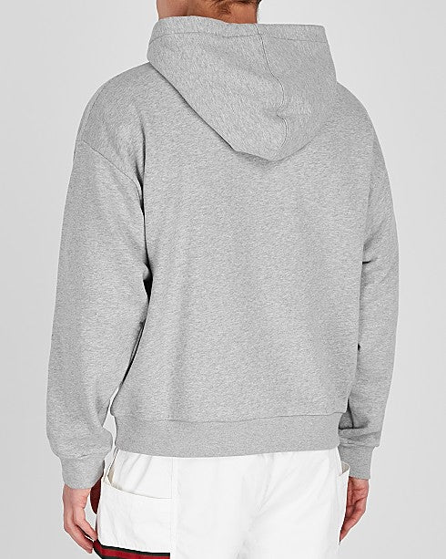 Grey Logo Hooded Cotton Sweatshirt