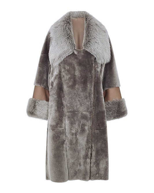 Grey Reversible Sheepskin Coat