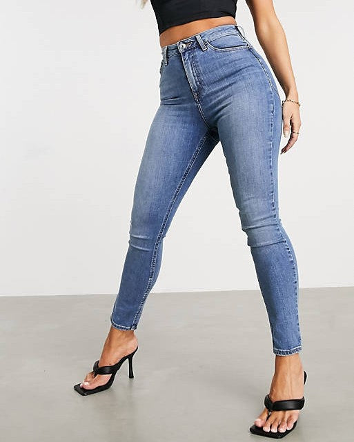 High Rise 'lift And Contour' Skinny Jeans In Midwash