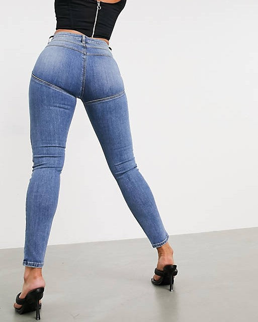High Rise 'lift And Contour' Skinny Jeans In Midwash