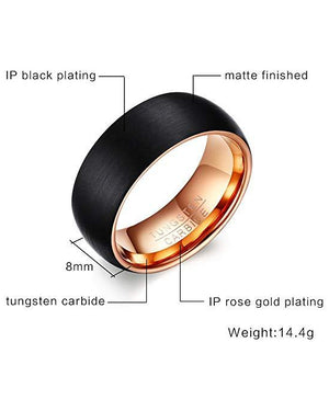 Mens Tungsten Carbide Black Band Ring