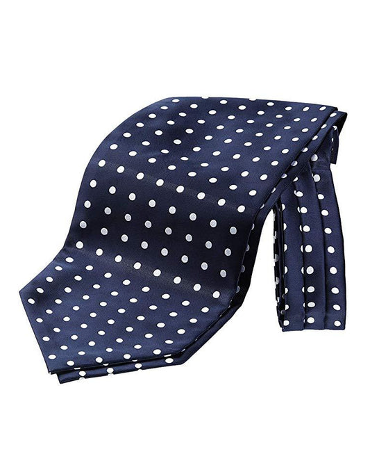 Men's Polka Dot Ascot Handkerchief Jacquard Woven Cravat Tie