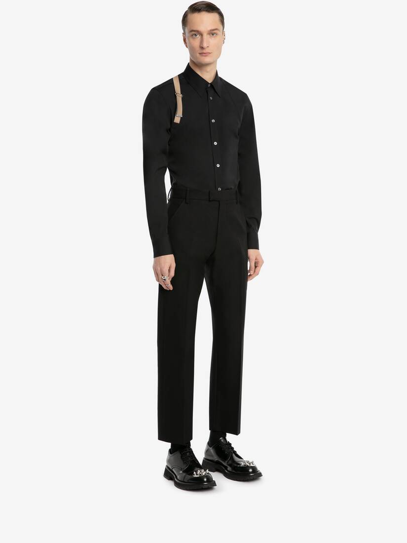 Men's Alexander McQueen Signature Harness Shirt in Black/beige