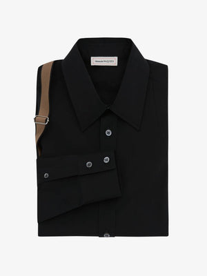 Men's Alexander McQueen Signature Harness Shirt in Black/beige