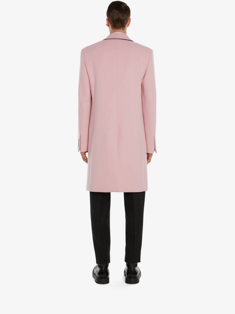 Men's Oversized Wool Felt Coat in Sugar Pink