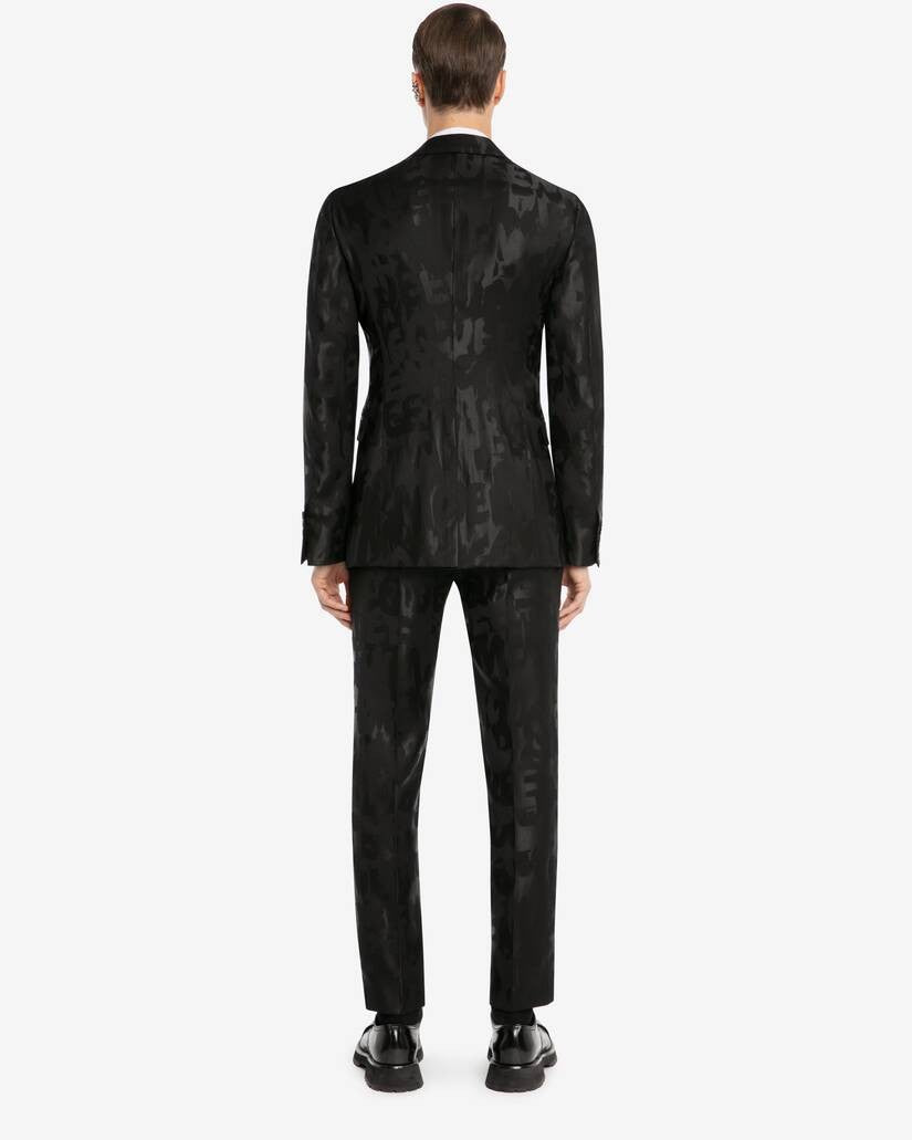 Men's McQueen Graffiti Deconstructed Jacket in Black