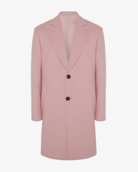 Men's Oversized Wool Felt Coat in Sugar Pink