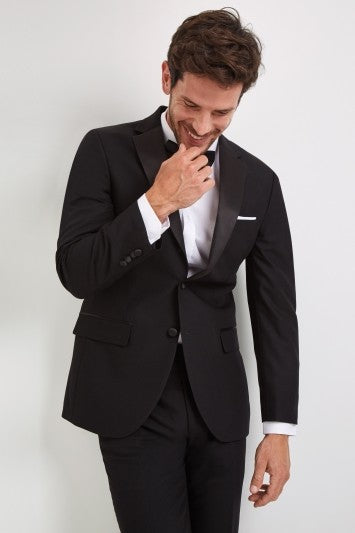 Regular Fit Black Notch Dress Suit