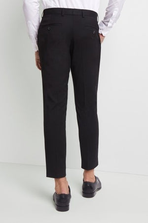 Skinny Fit Machine Washable Black Cropped Trousers with Stretch