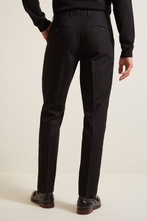 Slim Fit Black with Tartan Taping Desswear Trousers