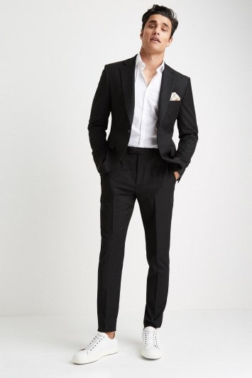 Slim Muscle Fit Black Suit