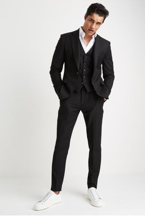 Slim Muscle Fit Black Suit