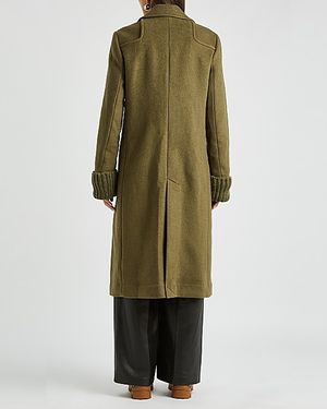 Olive Wool-Blend Coat