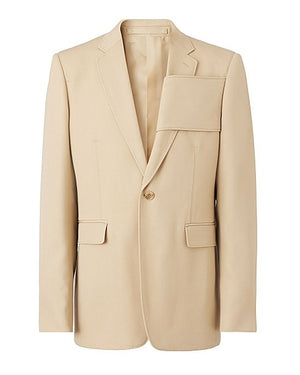 Panel Detail Classic Fit Wool Tailored Jacket