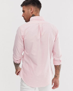 Player Logo Slim Fit Oxford Shirt Button-Down in Pink