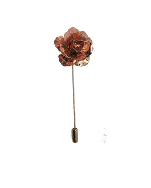 Rose Gold Handmade Metal Flower Lapel Pin