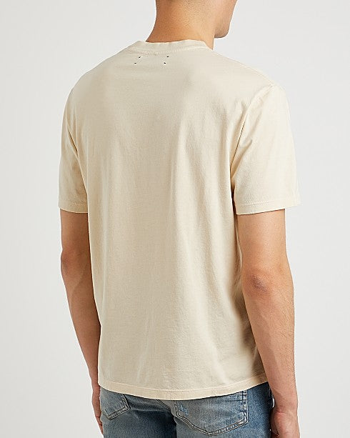 Rum Label Cream Printed Cotton T-shirt