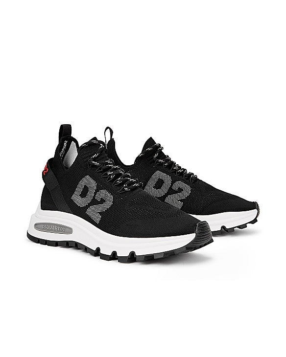 Run Ds2 Black Stretch-Knit Sneakers