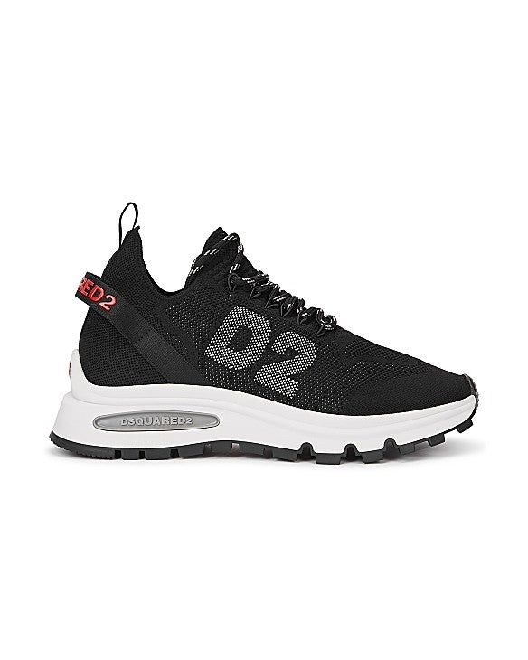 Run Ds2 Black Stretch-Knit Sneakers