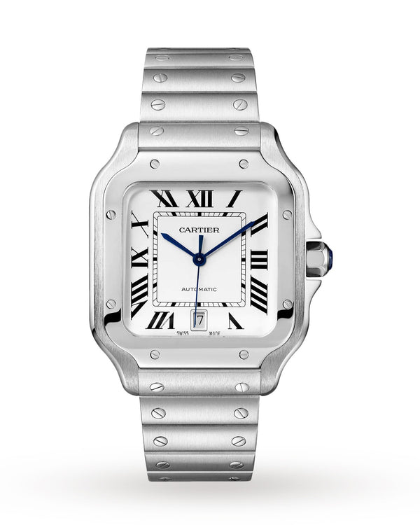 Santos De Cartier Watch, Large Model, Automatic, Steel, Two Interchangeable Straps