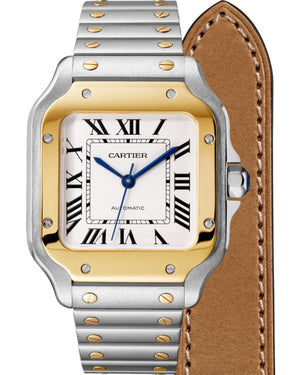 Santos De Cartier Watch, Yellow Gold And Steel
