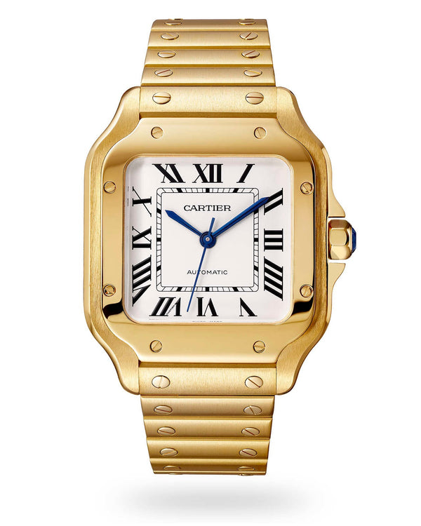 Santos De Cartier Watch, Medium Model, Two Interchangeable Straps
